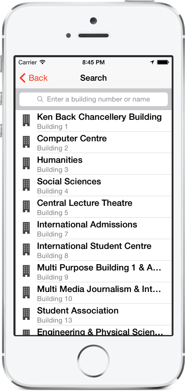 List of searchable buildings